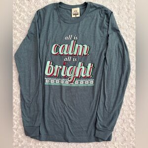 Christmas Blue Long Sleeve Tee Shirt